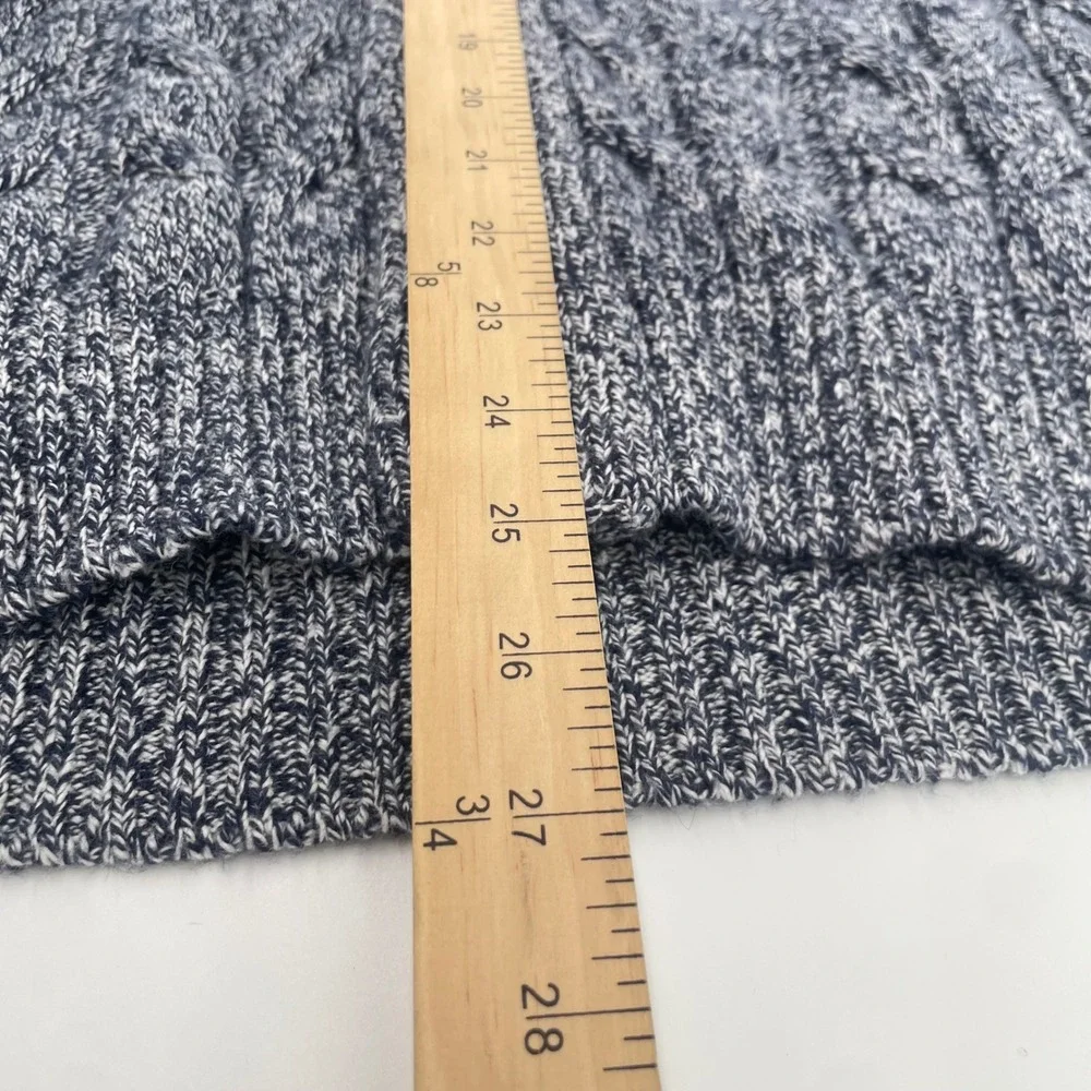 Banana Republic Cardigan Mens M Blue Marled Cable Knit Shawl Collar Sweater